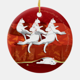 Sechs Katzen a-Lay ... zweiseitig Keramik Ornament