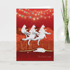 Sechs Katzen ein-Legen… Feiertag Feiertagskarte