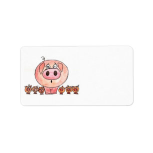 Sechs kleine Schweine Adressaufkleber