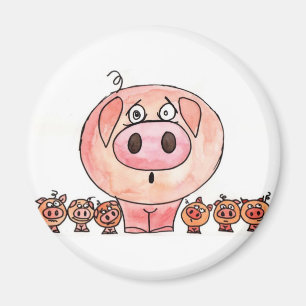 Sechs kleine Schweine Magnet