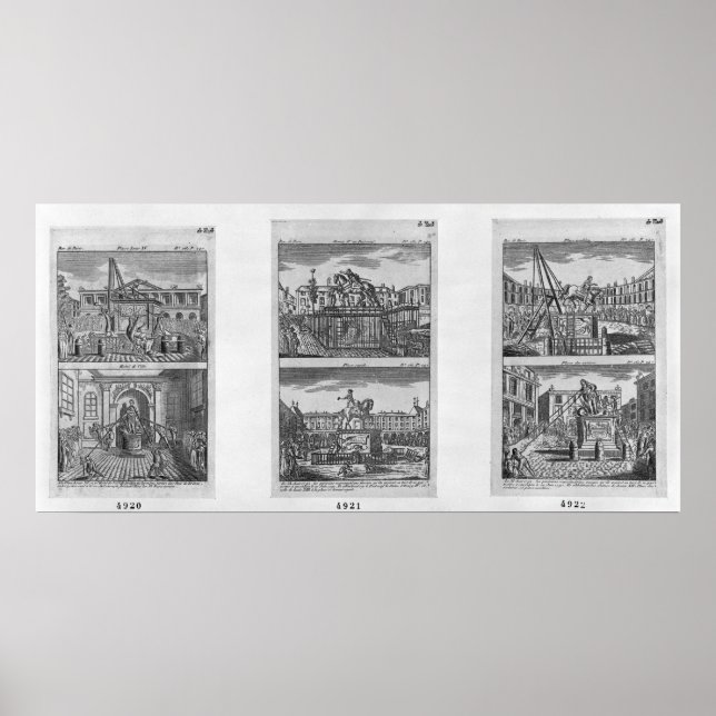 Sechs königliche Statuen zerstört in Paris Poster (Vorne)