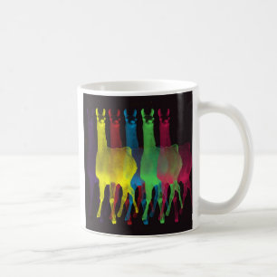 sechs Lamas in sechs Farben Tasse