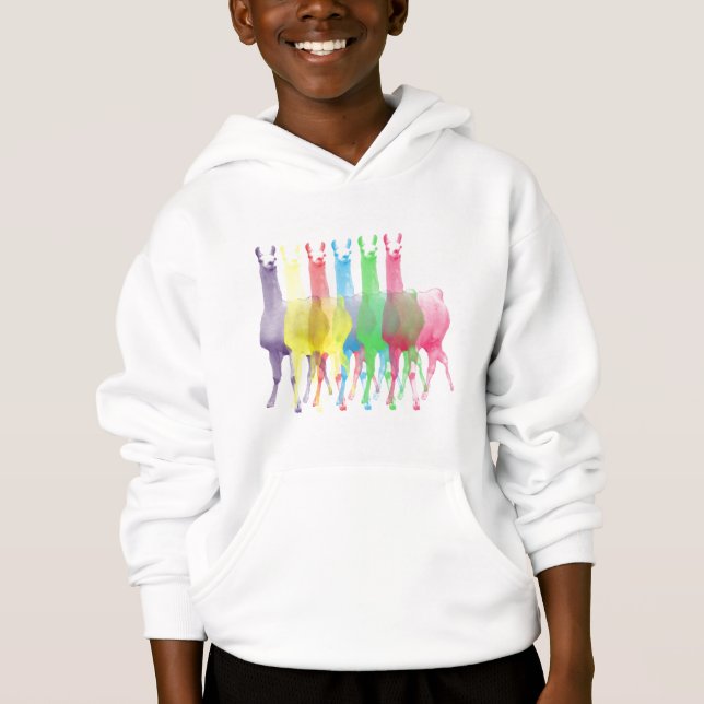 sechs Lamas in sechs Lamafarben Hoodie (Vorderseite)