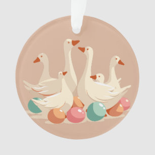 Sechs Legehennen im Schnittmuster-Stil Ornament