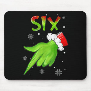 Sechs lustige sechs sieben 6 7 Meme Santa Weihnach Mousepad