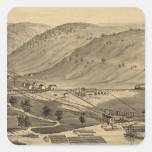 Sechs Meilen-Fähre Quadratischer Aufkleber