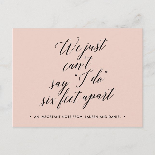 Sechs Meter Abstand Änderung der Pläne Geverschieb Ankündigungspostkarte (Vorderseite)