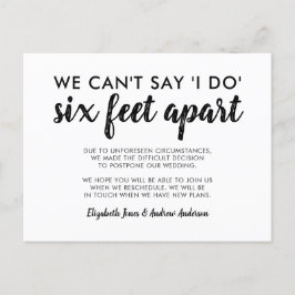 Sechs Meter Abstand verzögerte Änderung des Datums Ankündigungspostkarte