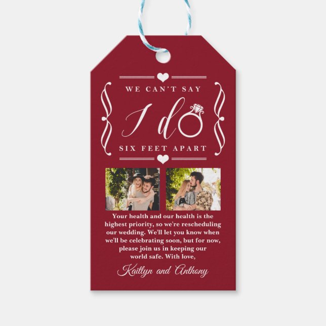 Sechs Meter später Hochzeitstag Geschenkanhänger (Vorderseite)
