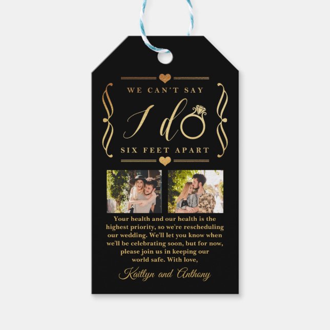 Sechs Meter später Hochzeitstag Geschenkanhänger (Vorderseite)