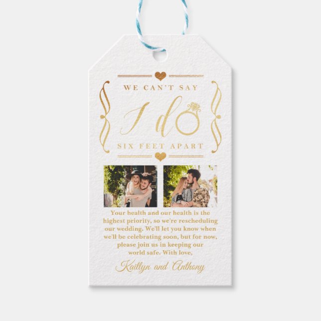 Sechs Meter später Hochzeitstag Geschenkanhänger (Vorderseite)