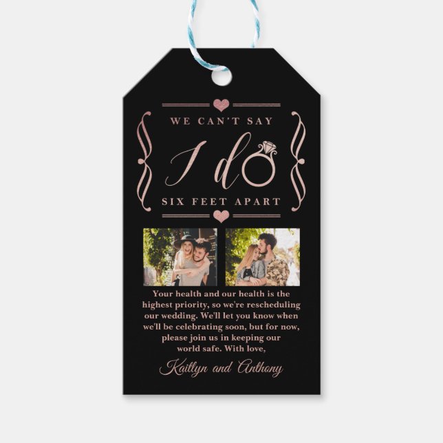 Sechs Meter später Hochzeitstag Geschenkanhänger (Vorderseite)