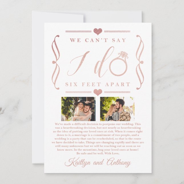 Sechs Meter später Hochzeitstag Save The Date (Vorderseite)