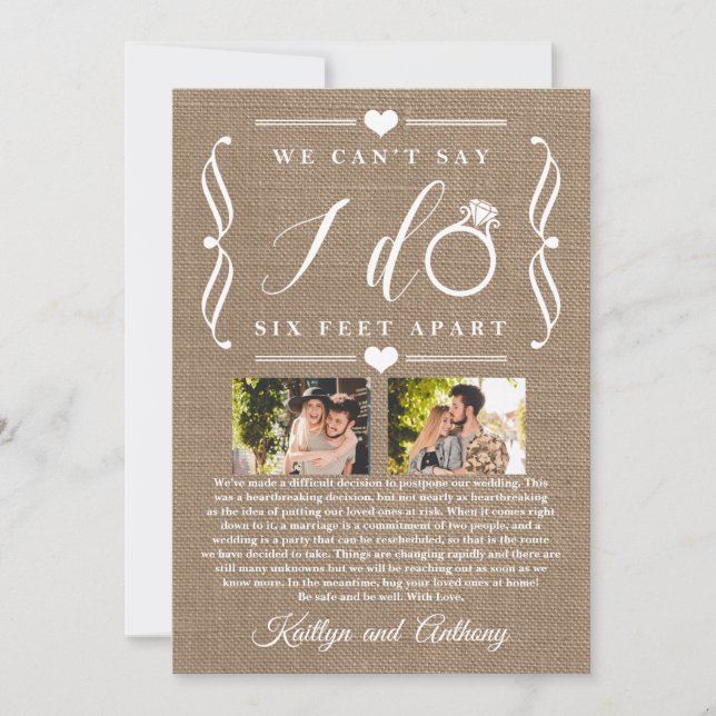 Sechs Meter später Hochzeitstag Save The Date (Vorderseite)