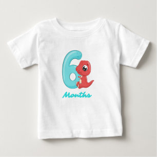 Sechs Monate niedlicher Dinosaurier Baby T - Shirt