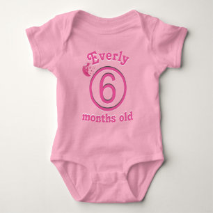 Sechs Monate Personalisiert Pink Moon Baby Girl Strampler