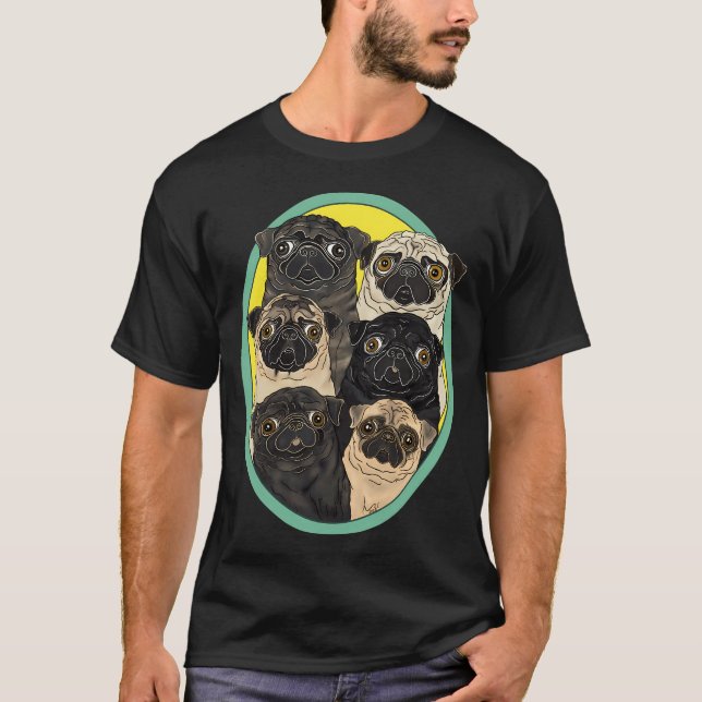 Sechs Möpse von FivePugs T-Shirt (Vorderseite)