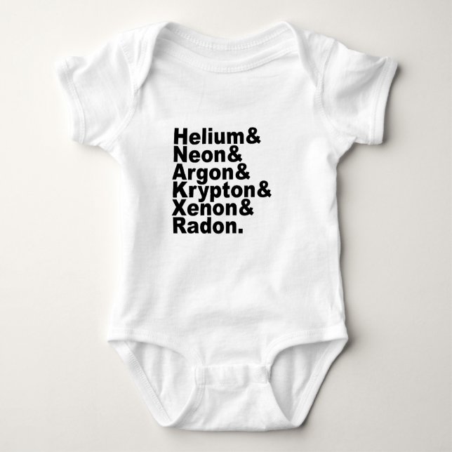 Sechs Noble-Gase in der Periodischen Elementübersi Baby Strampler (Vorderseite)