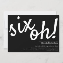 Sechs Oh! 60. Geburtstag Minimalistisch Schwarz-we