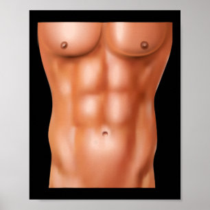 Sechs-Pack für Krafttraining zur Bodybuilding Poster