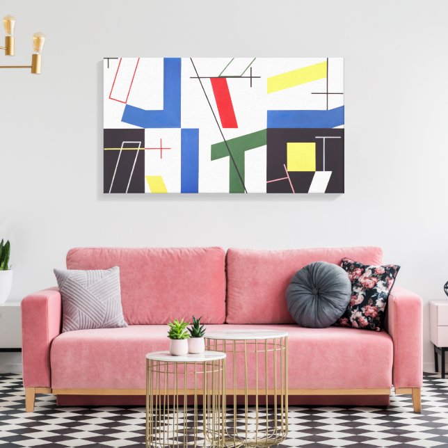 Sechs Räume mit Kreuzungen | Sophie Taeuber-Arp | Leinwanddruck (Insitu (Wohnzimmer))