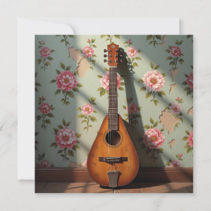 Sechs-saitiges Dulcimer Vintage-Blumenmuster