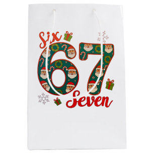 Sechs Sieben 67 6 7 Meme Weihnachten Xmas Santa Hu Mittlere Geschenktüte