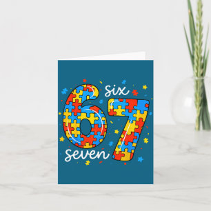Sechs Sieben 67 Autismus-Bewusstsein Für Lehrer Ki Karte