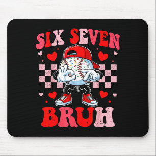 Sechs sieben 67 bruh 6 7 Meme Baseball Eis Drip Mousepad