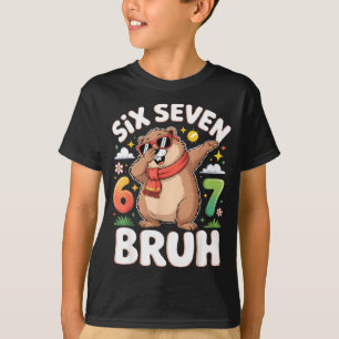 Sechs Sieben 67 Bruh Murmeltier Dabbing Lustig 6 7 T-Shirt
