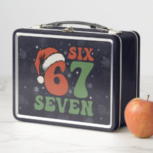 Sechs Sieben 67 Lustige Weihnachtsmannmütze Weihna Metall Brotdose