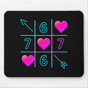 Sechs Sieben 67 Meme 6 7 Valentinstag Herz Männer Mousepad