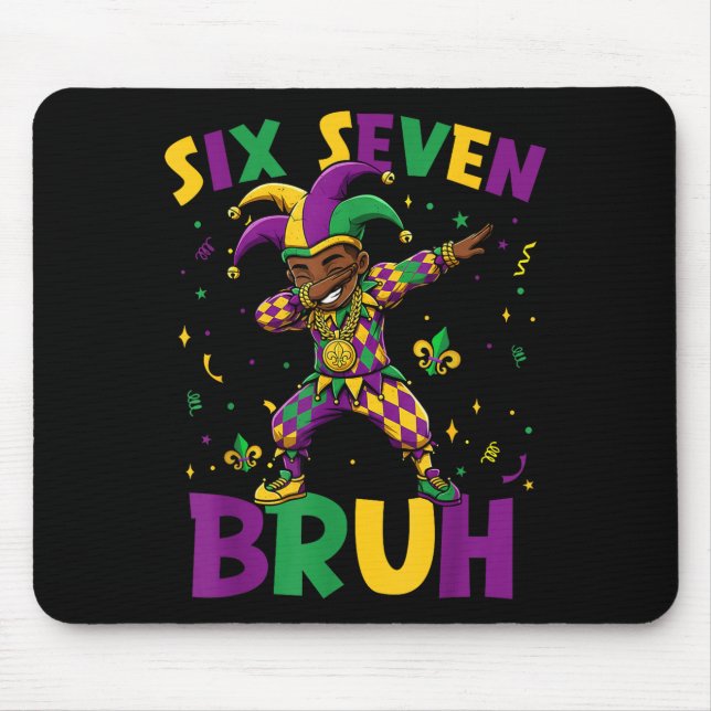 Sechs sieben 67 Meme cool mardi gras dabbing schwa Mousepad (Vorne)