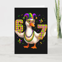 Sechs Sieben 67 Meme Gans mit Narrenhut & Perle