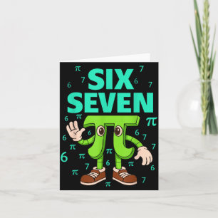 Sechs sieben 67 Tag Meme lustige Mathematik Geek 3 Karte
