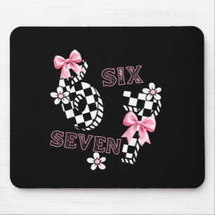 Sechs Sieben 6 7 Kariert Süß Kokett Bogen Weiblich Mousepad