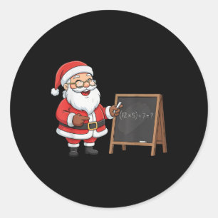 Sechs Sieben 6 7 Meme Santa Weihnachten Xmas Lehre Runder Aufkleber