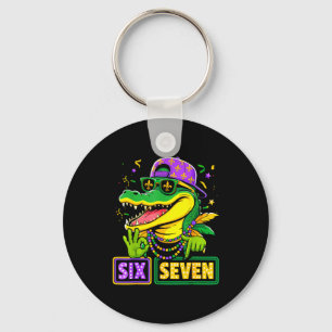 Sechs sieben Alligator 6 7 Mardi Gras 67 Meme Jung Schlüsselanhänger