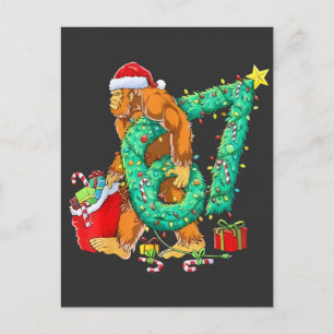 Sechs Sieben Bigfoot 67 Sasquatch Meme Weihnachten Postkarte