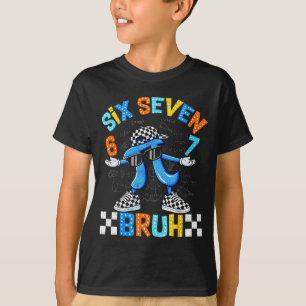 Sechs sieben bruh 3,14 Zahl kariert 67 Meme Kinder T-Shirt