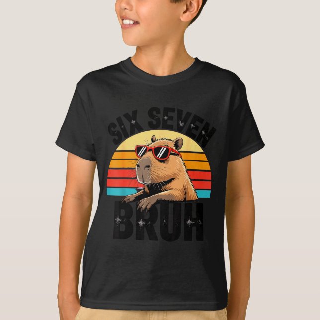 Sechs Sieben Bruh 67 Meme Capybara  T-Shirt (Vorderseite)