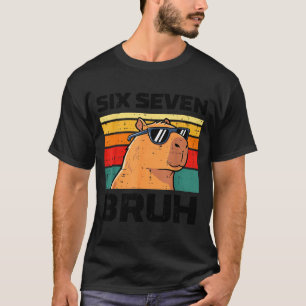 Sechs sieben bruh Capybara lustig 67 6 7 Meme Kind T-Shirt