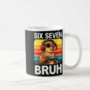 Sechs Sieben Bruh Capybara Retro Vintage Lustig 67 Kaffeetasse
