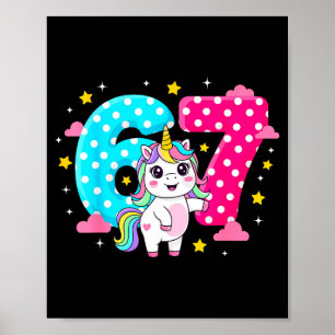 Sechs Sieben Bruh Dabbing Einhorn 6 7 Meme 7. Gebu Poster