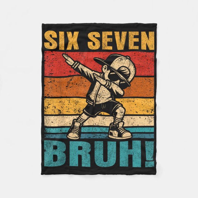Sechs Sieben Bruh Dabbing Junge Lustig 67 Meme Gen Fleecedecke (Vorderseite)