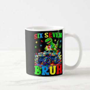 Sechs Sieben Bruh Dinosaurier Monster Truck Autism Kaffeetasse