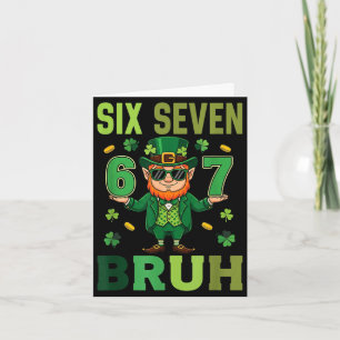 Sechs sieben bruh Kobold 67 Meme St. Patricks Tag Karte