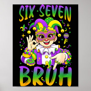 Sechs Sieben Bruh Mardi Gras Leprechaun Narr Hut F Poster
