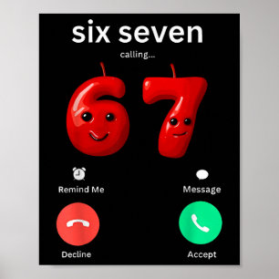Sechs Sieben Calling Meme Minimalist Trendy Telefo Poster