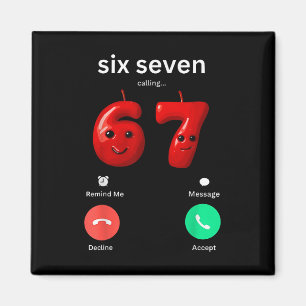 Sechs Sieben Calling Meme Minimalistischer Trend T Magnet